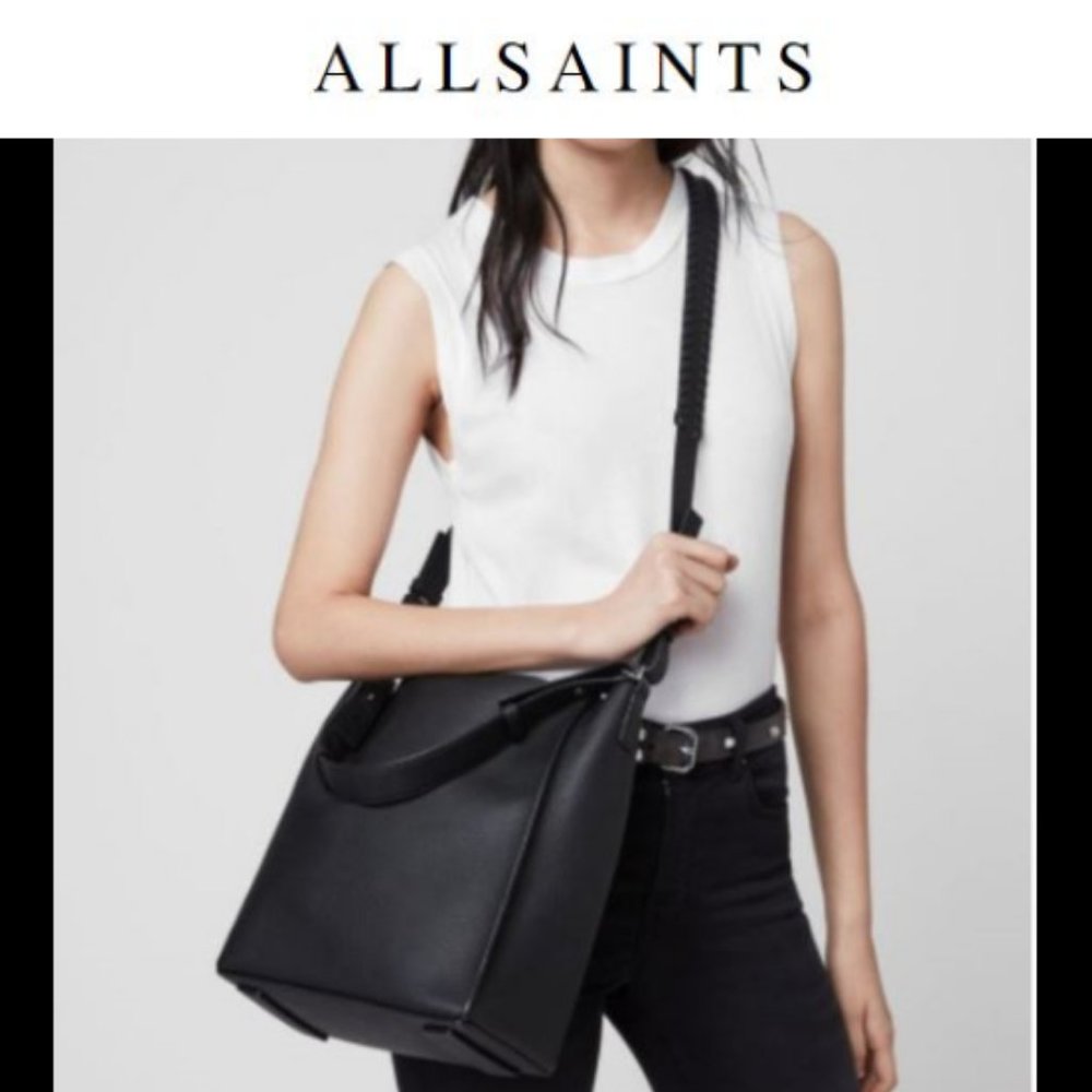 AllSaints Black Kita Leather Converible Bag